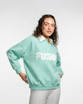 Buy Sajiero Fleece Polo Style Sweatshirt - FUSION - Aqua in Pakistan