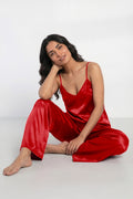 Buy Summer Cami Silk Sleeveless - Red in Pakistan