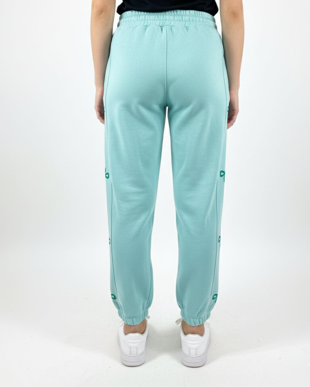 Buy Sajiero Fleece Trouser – Bow Print - Aqua Blue in Pakistan
