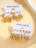 Buy SHEIN 11pairs Faux Pearl Decor Earrings in Pakistan