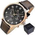 Buy Tommy Hilfiger Mens Quartz Brown Leather Strap Black Dial 45mm Watch - 1710379 in Pakistan