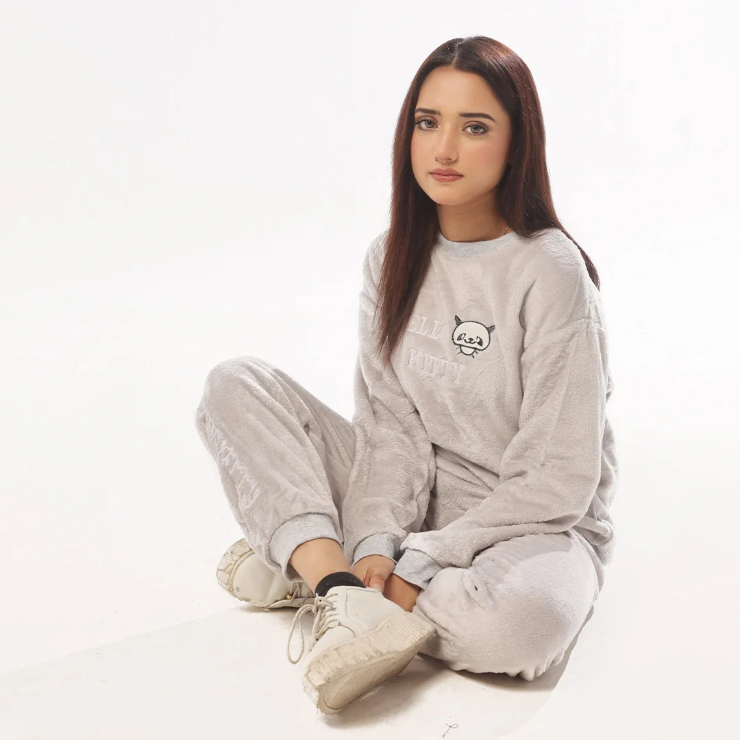 Buy Sajiero mini Panda Fleece Pajama Suit in Pakistan