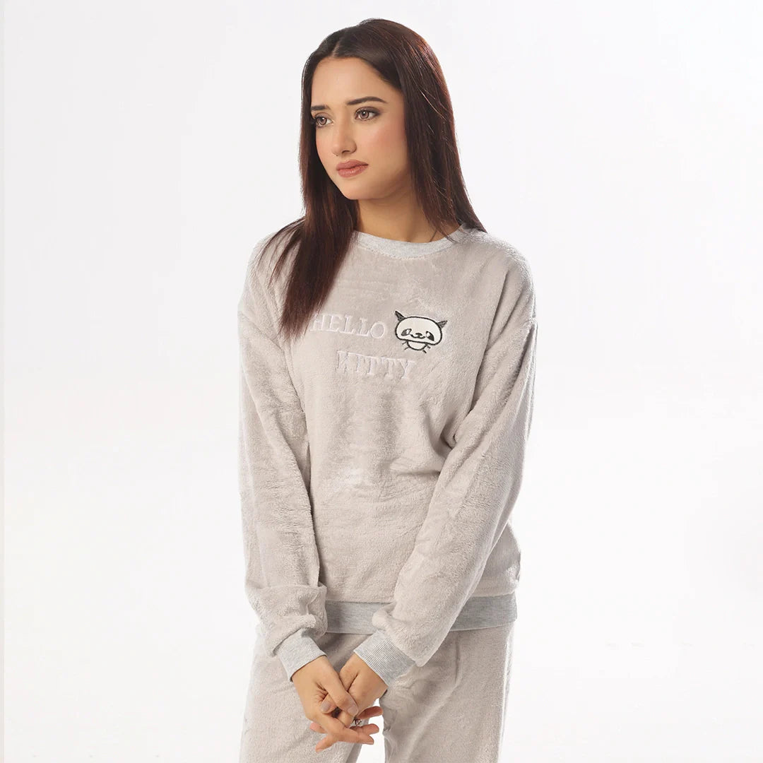 Buy Sajiero mini Panda Fleece Pajama Suit in Pakistan