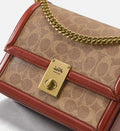 Buy Coach Coated Canvas Signature Hutton Shoulder Small Bag - Tan Rust in Pakistan