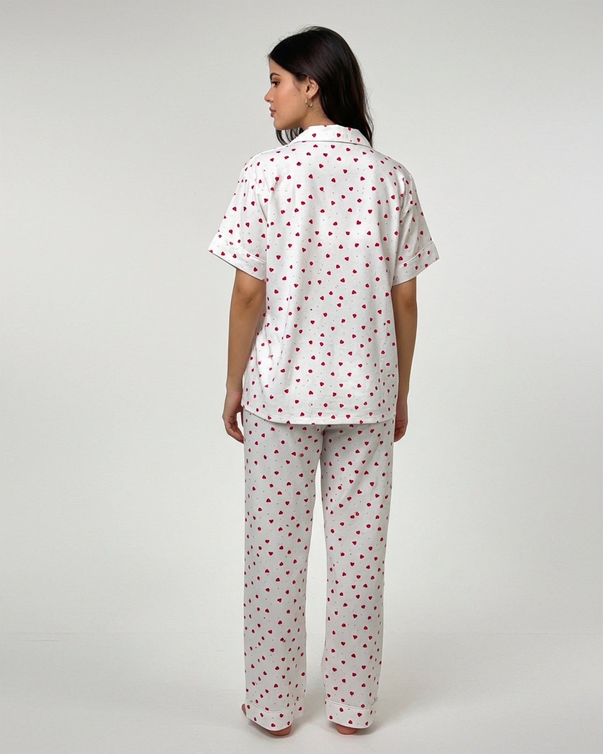 Buy Sajiero Linen Pajama Suit - Heartsy Glow in Pakistan
