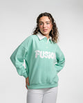 Buy Sajiero Fleece Polo Style Sweatshirt - FUSION - Aqua in Pakistan
