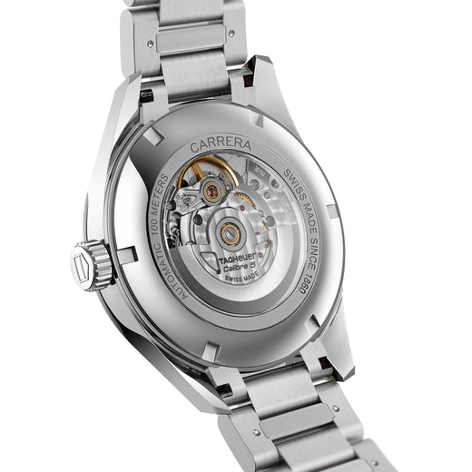 Buy Tag Heuer Carrera Calibre 5 Black Dial Silver Steel Strap Watch for Men - WAR201A.BA0723 in Pakistan