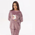 Buy Sajiero Purple Moon Fleece Pajama Suit in Pakistan