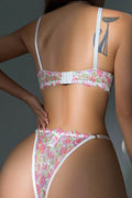 Buy White Floral Non Padded Bra and Panty Set in Pakistan
