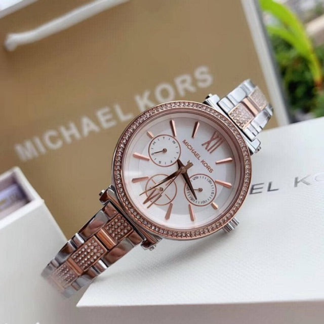 Buy Michael Kors Women's Sofie White Dial Two Tone Stainless Steel Strap Watch  - Mk4353 in Pakistan