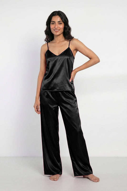 Buy Summer Cami Silk Sleeveless - Black in Pakistan