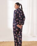 Buy Sajiero Silk Pajama Suit with Scrunchie - Blue Blush in Pakistan