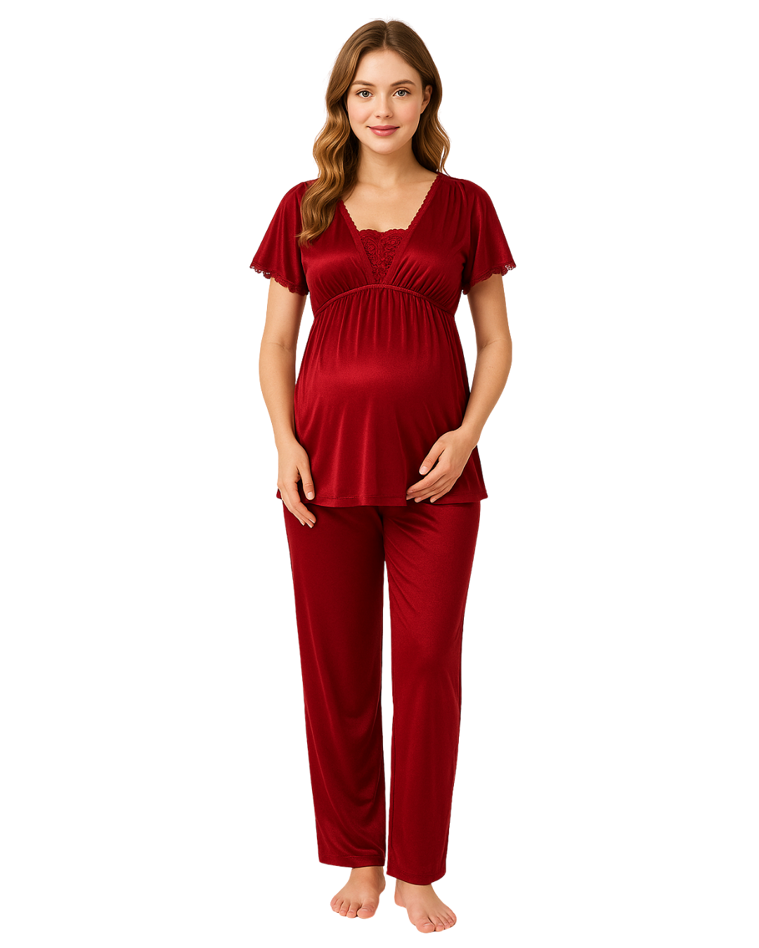 Buy Sajiero Silk Maternity Pajama Suit - Sleep Spell in Pakistan