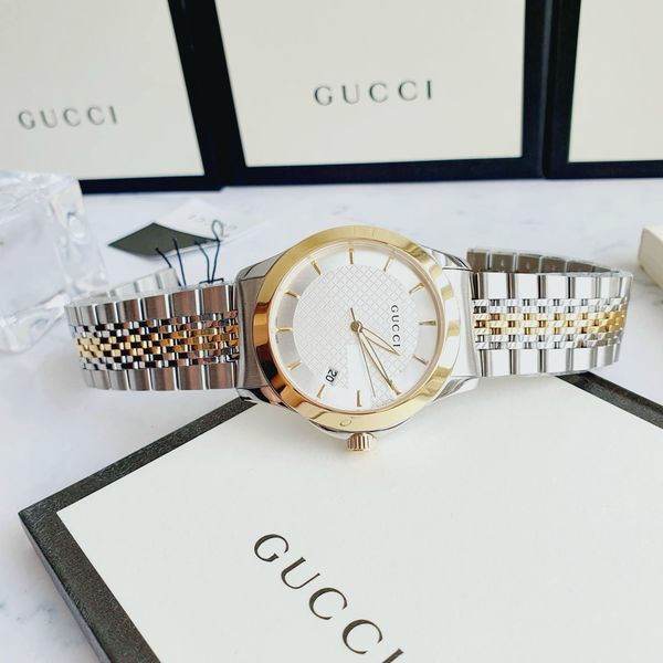 Buy Gucci G Timeless Silver Dial Two Tone Steel Strap Watch for Men - YA126409 in Pakistan