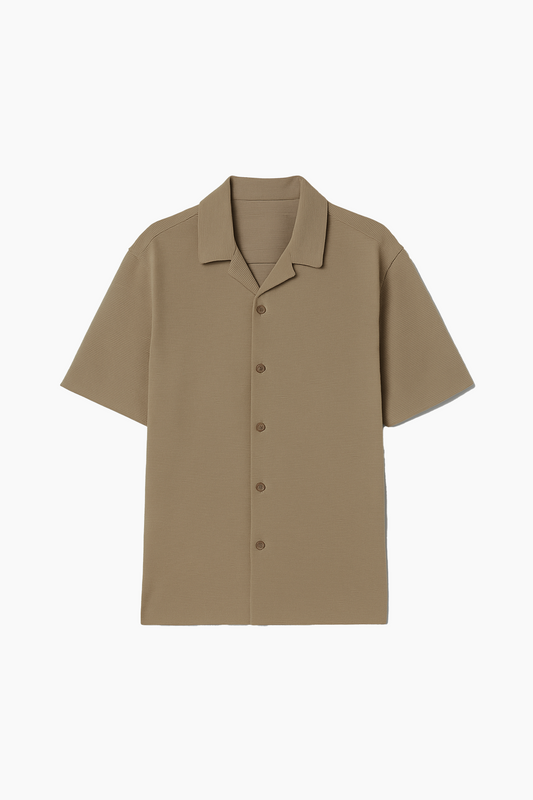 Buy Premium Textured Resort Shirt - Oasis Beige in Pakistan