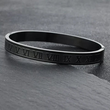 Roman Numerals Bracelet Black