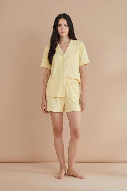 Buy Linen Shortie Set - Butter in Pakistan