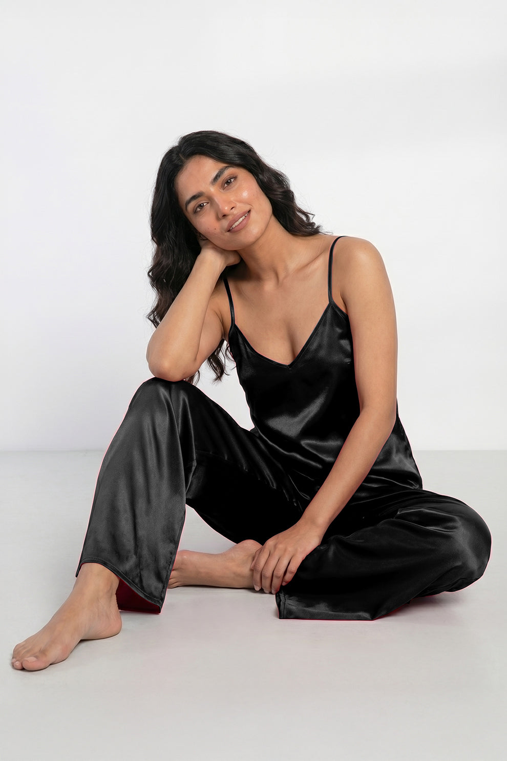 Buy Summer Cami Silk Sleeveless - Black in Pakistan