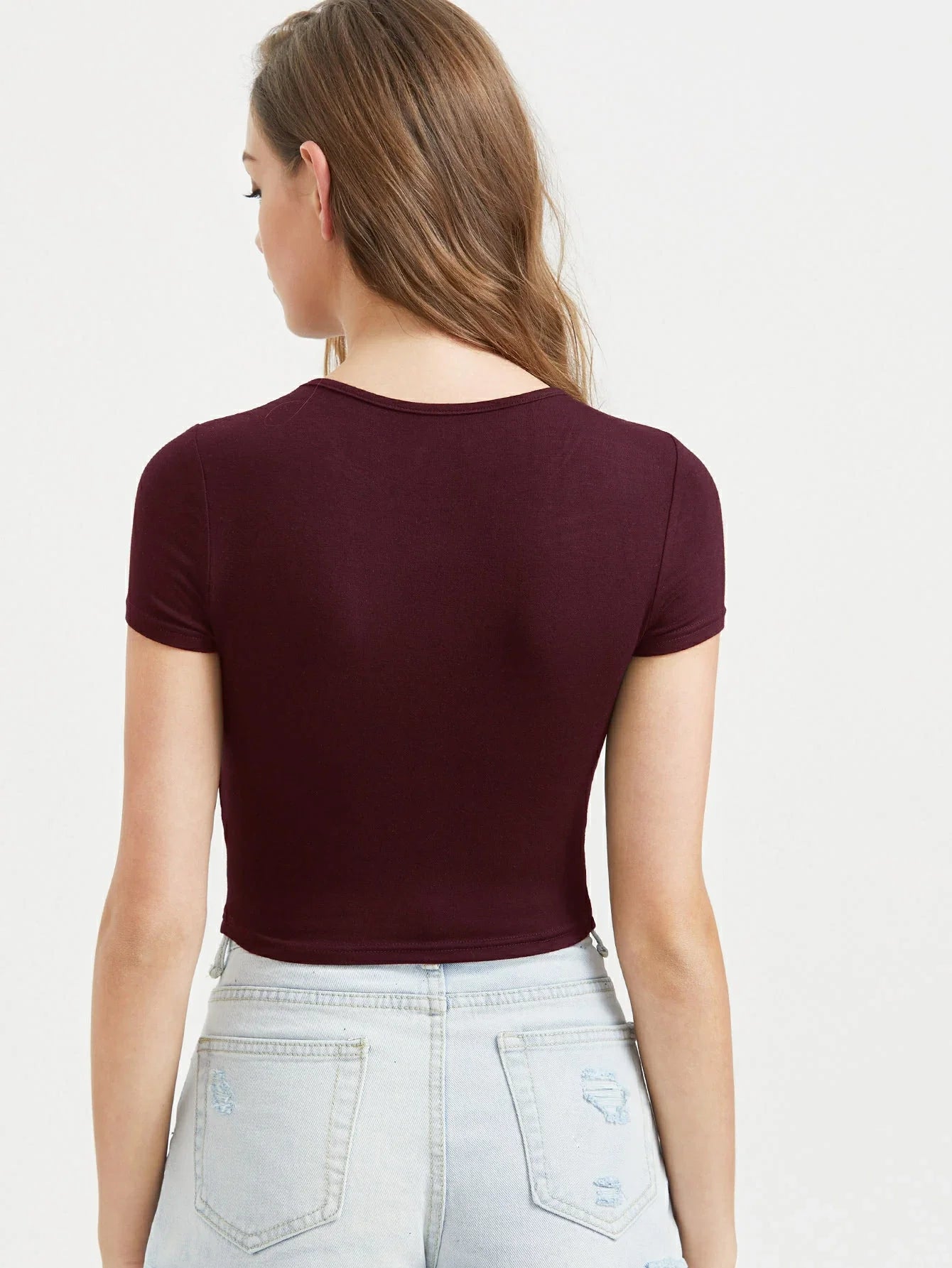 Buy SHEIN EZwear Slim Fit Crop Tee in Pakistan