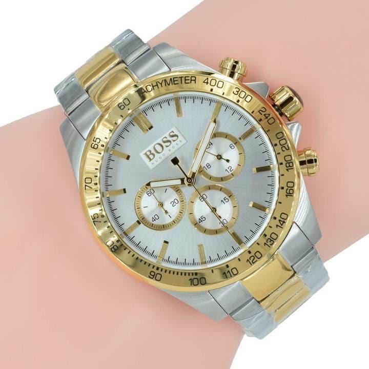 Buy Hugo Boss Mens Chronograph Two-tone Silver Dial Watch - 1512960 in Pakistan