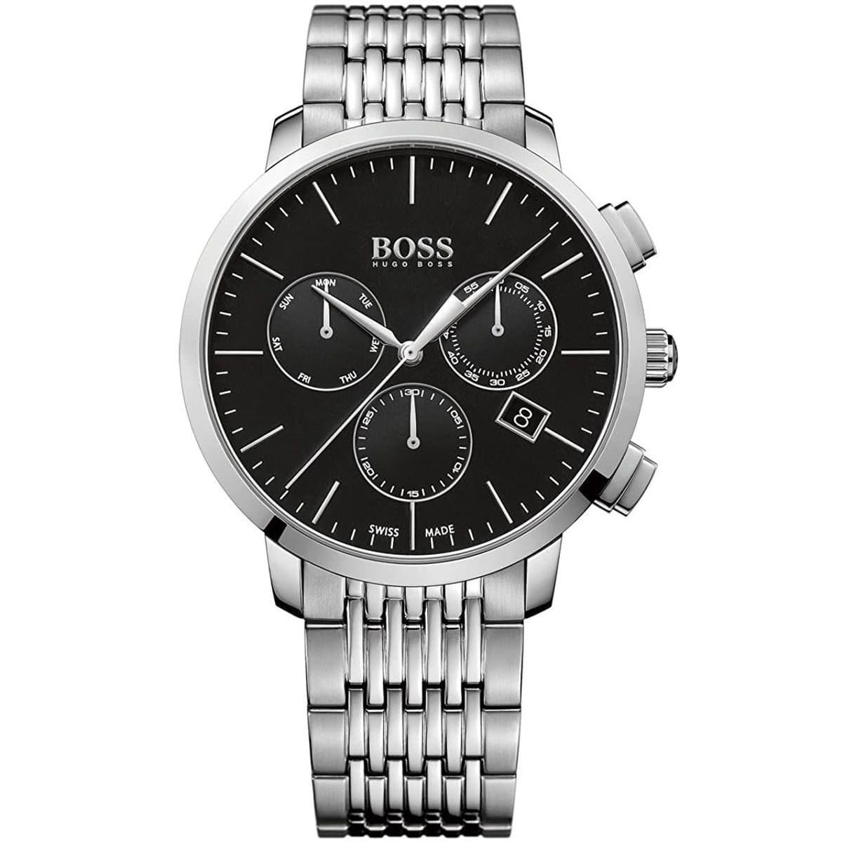 Buy Hugo Boss Stainless Steel Swiss Quartz Chronograph Black Dial Mens Watch - 1513267 in Pakistan
