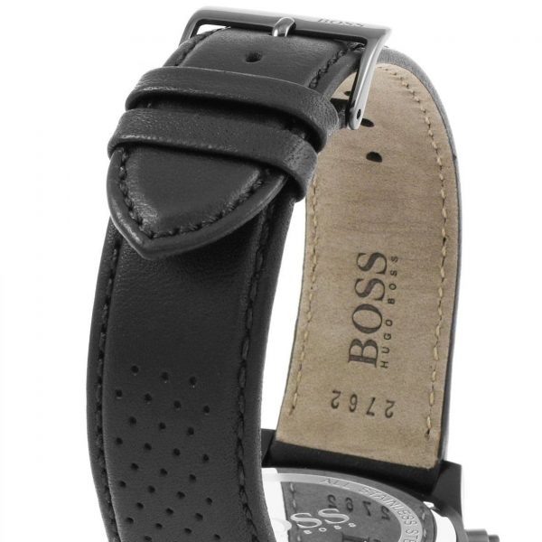 Buy Hugo Boss Mens Chronograph Quartz Leather Strap Black Dial 44mm Watch - 1513474 in Pakistan