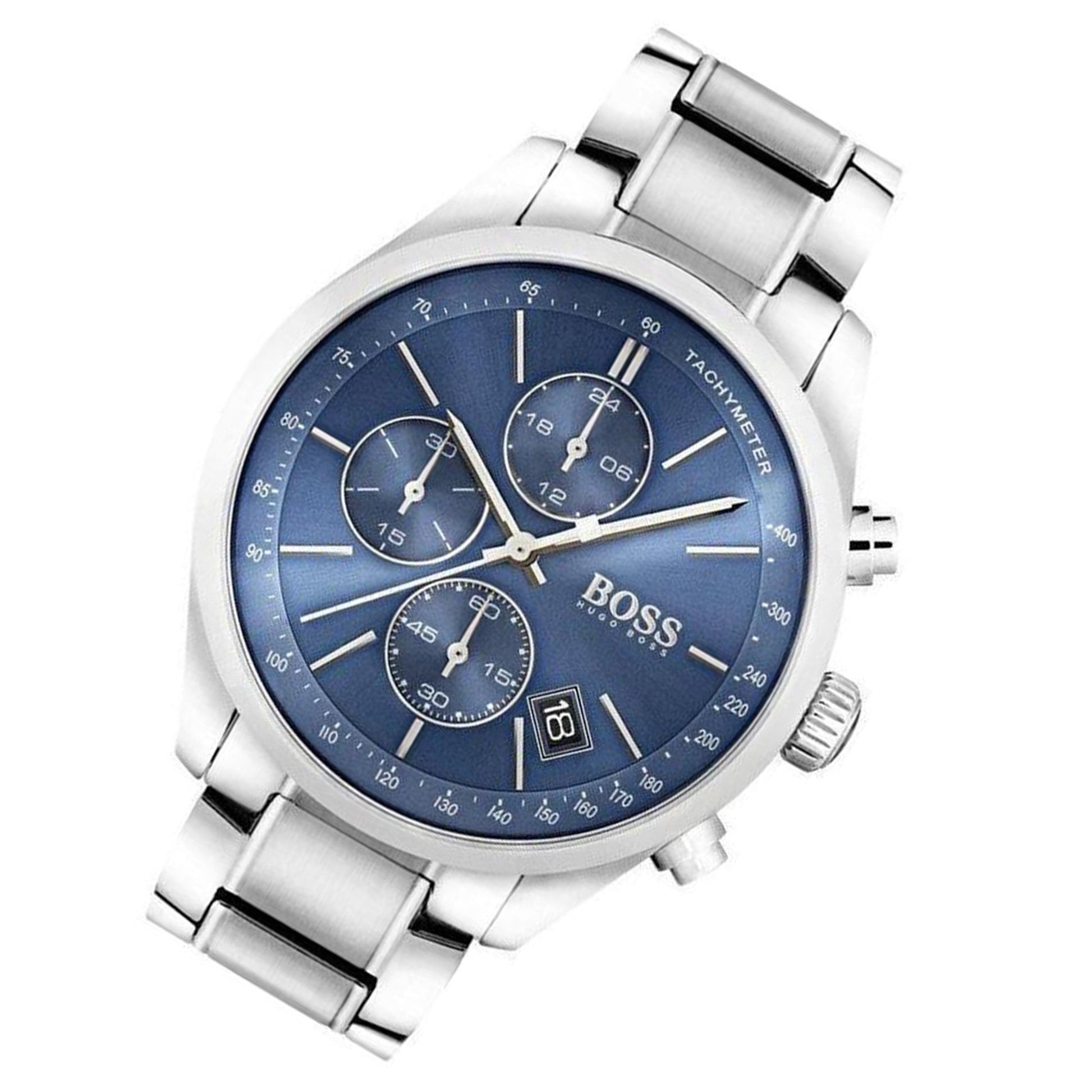 Buy Hugo Boss Mens Chronograph Quartz Stainless Steel Blue Dial 44mm Watch - 1513478 in Pakistan