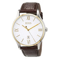 Buy Hugo Boss Mens Quartz Brown Leather Strap White Dial 43mm Watch - 1513486 in Pakistan