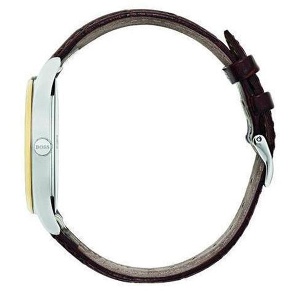 Buy Hugo Boss Mens Quartz Brown Leather Strap White Dial 43mm Watch - 1513486 in Pakistan