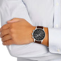 Buy Hugo Boss Mens Quartz Brown Leather Strap Black Dial 44mm Watch - 1513494 in Pakistan