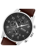 Buy Hugo Boss Mens Quartz Brown Leather Strap Black Dial 44mm Watch - 1513494 in Pakistan