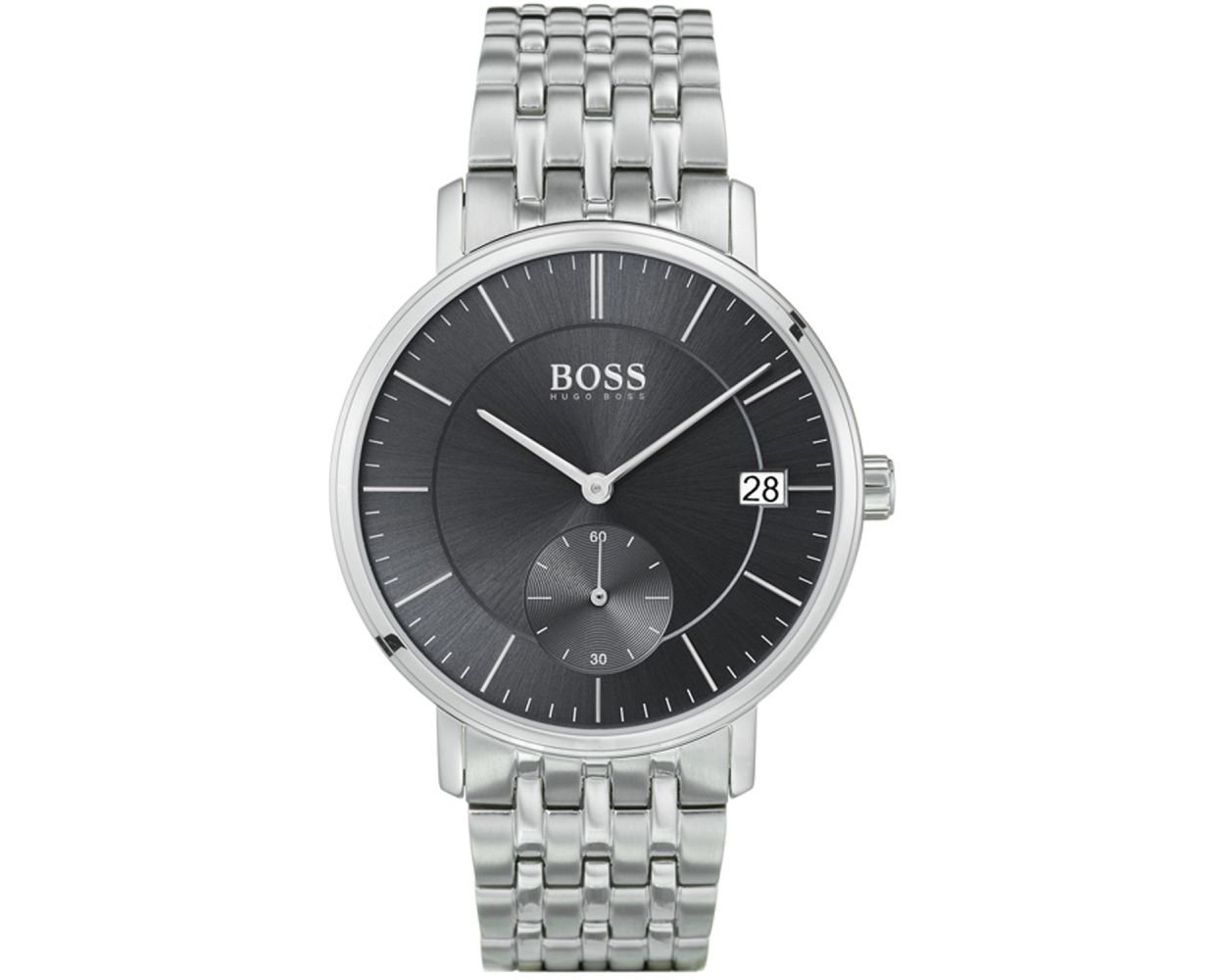 Buy Hugo Boss Mens Chronograph Quartz Silver Stainless Steel Black Dial 40mm Watch - 1513641 in Pakistan