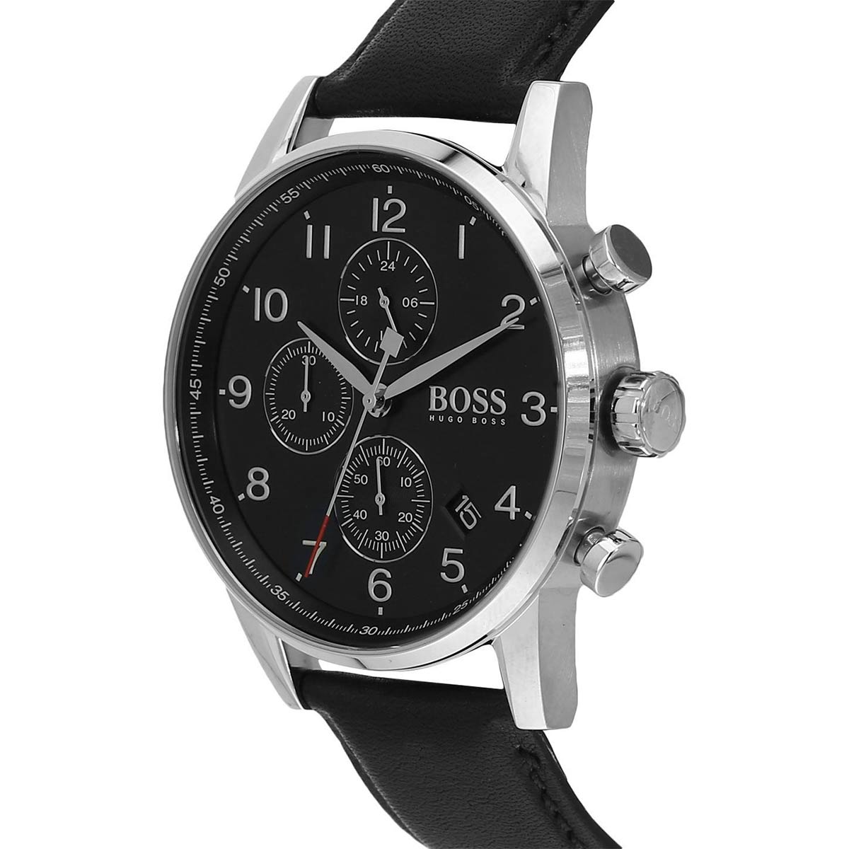 Buy Hugo Boss Navigator Black Dial Black Leather Strap Watch for Men - 1513678 in Pakistan