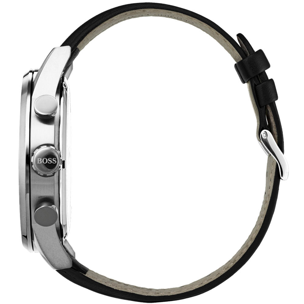 Buy Hugo Boss Navigator Black Dial Black Leather Strap Watch for Men - 1513678 in Pakistan