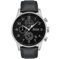 Buy Hugo Boss Navigator Black Dial Black Leather Strap Watch for Men - 1513678 in Pakistan