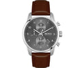 Buy Hugo Boss Mens Quartz Brown Leather Strap Grey Dial 44mm Watch - 1513787 in Pakistan