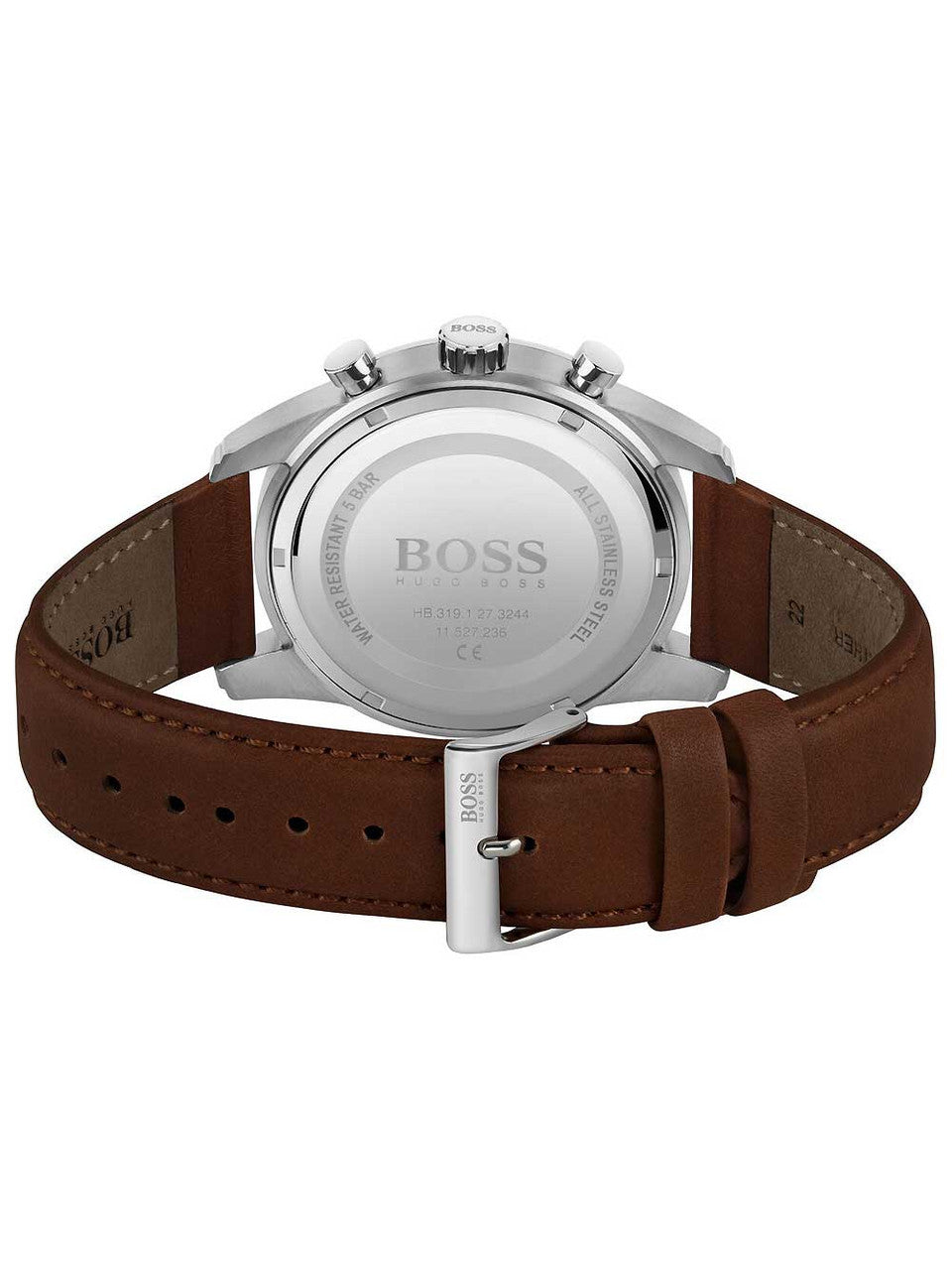 Buy Hugo Boss Mens Quartz Brown Leather Strap Grey Dial 44mm Watch - 1513787 in Pakistan
