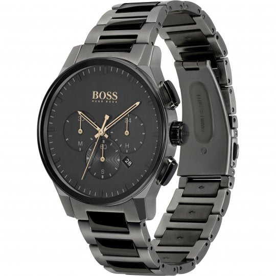 Buy Hugo Boss Mens Chronograph Quartz Stainless Steel Black Dial 43mm Watch - 1513814 in Pakistan