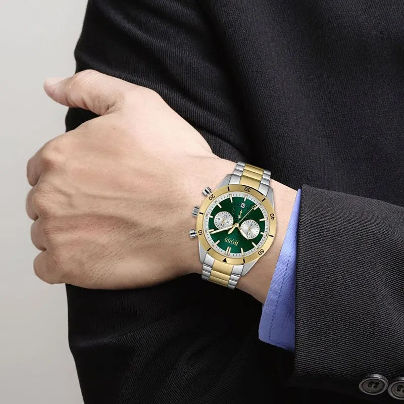 Buy Hugo Boss Mens Chronograph Quartz Stainless Steel Green Dial 44mm Watch - 1513872 in Pakistan