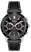 Buy Hugo Boss Allure Chronograph Black Dial Black Leather Strap Mens Watch 45mm 5atm - 1513920 in Pakistan