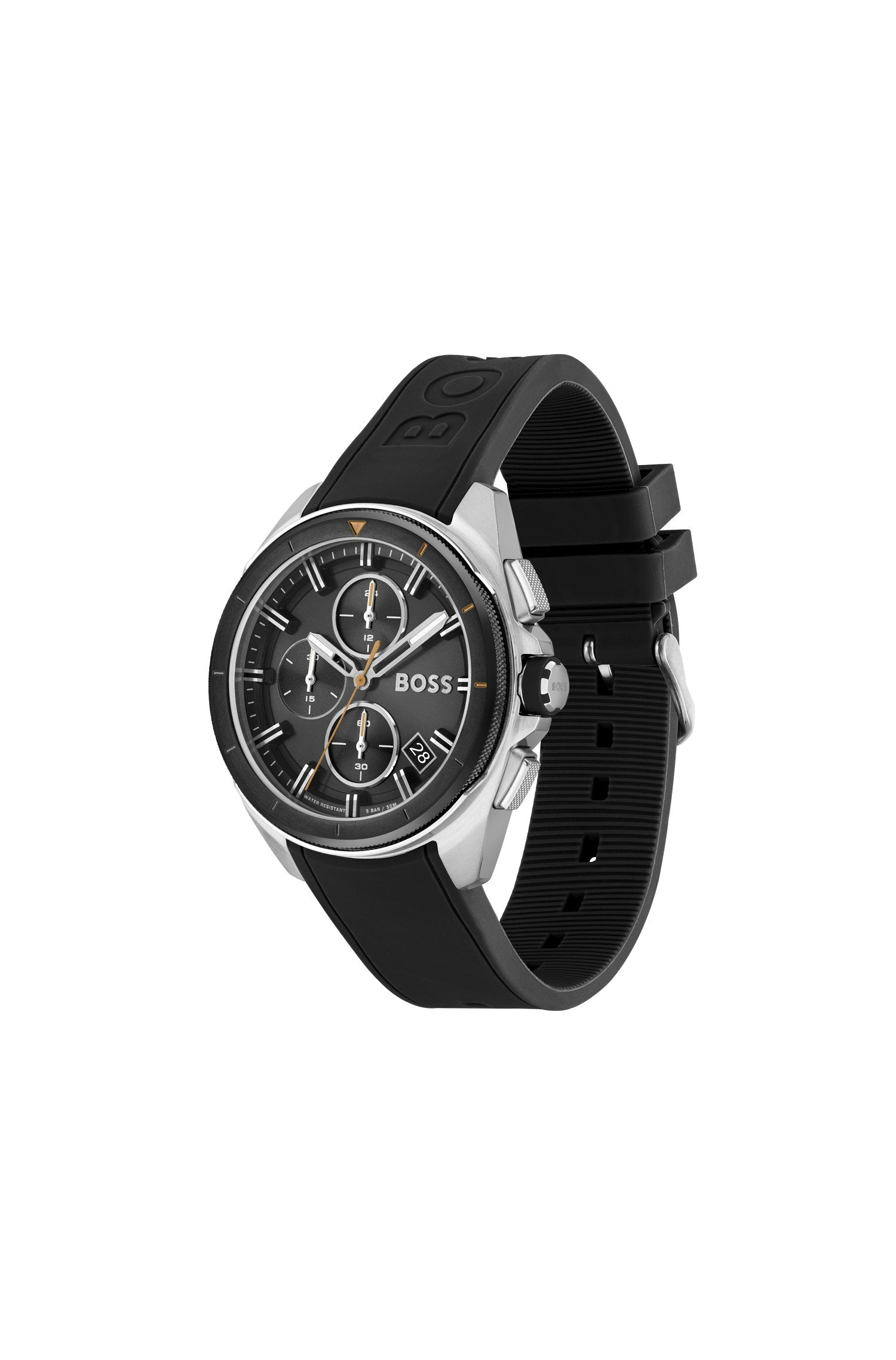 Buy Hugo Boss Chrono Volane Dial Black Silicone Watch for Men - 1513953 in Pakistan