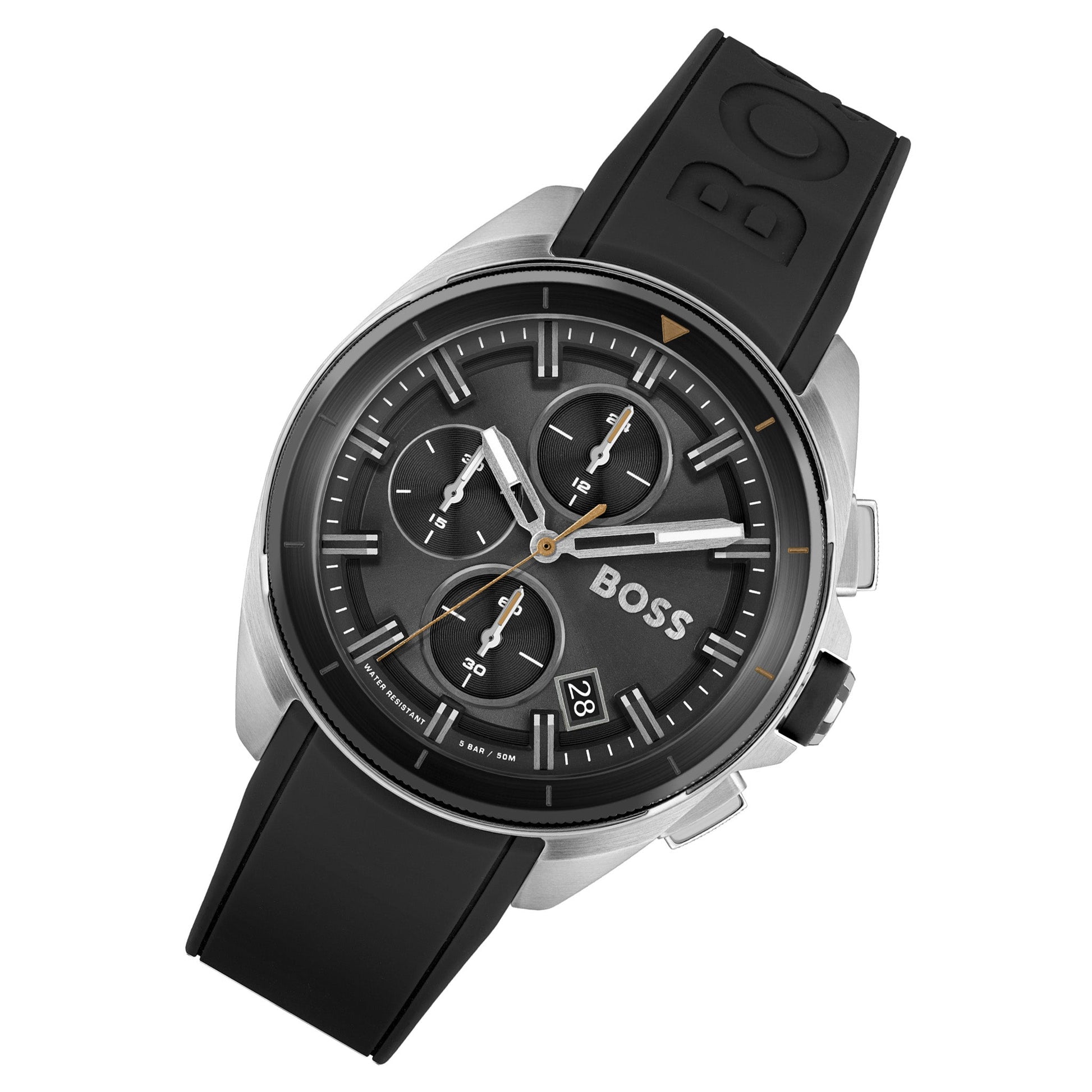 Buy Hugo Boss Chrono Volane Dial Black Silicone Watch for Men - 1513953 in Pakistan