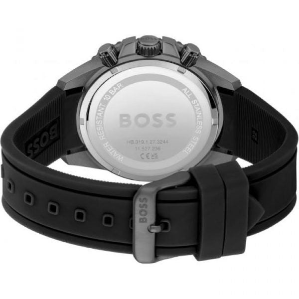 Buy Hugo Boss Gents Stainless Steel Case With Black Silicon Rubber Strap And Green Chronograph Dial Watch - 1513967 in Pakistan