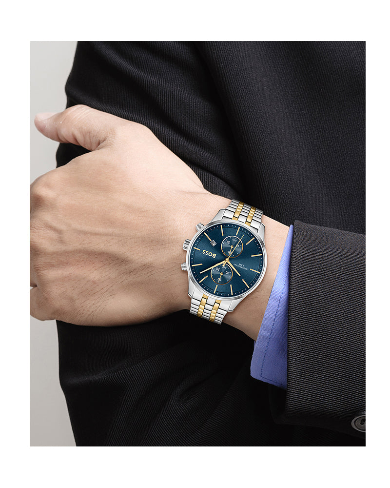 Buy Hugo Boss Mens Quartz Two-tone Stainless Steel Blue Dial 42mm Watch - 1513976 in Pakistan