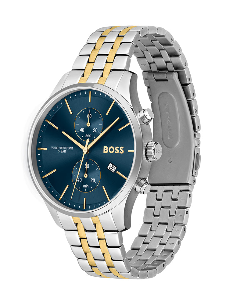 Buy Hugo Boss Mens Quartz Two-tone Stainless Steel Blue Dial 42mm Watch - 1513976 in Pakistan
