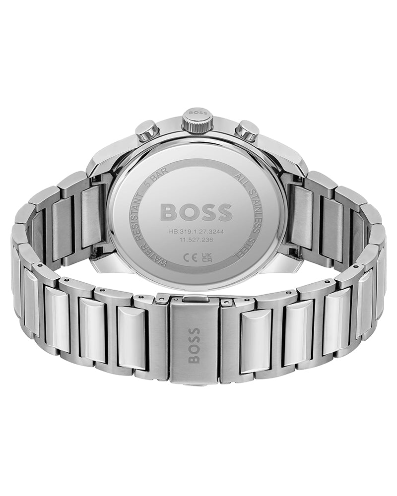 Buy Hugo Boss Mens Silver Stainless Steel Blue Dial Chronograph Quartz Watch 1514007 in Pakistan