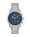 Buy Hugo Boss Mens Silver Stainless Steel Blue Dial Chronograph Quartz Watch 1514007 in Pakistan