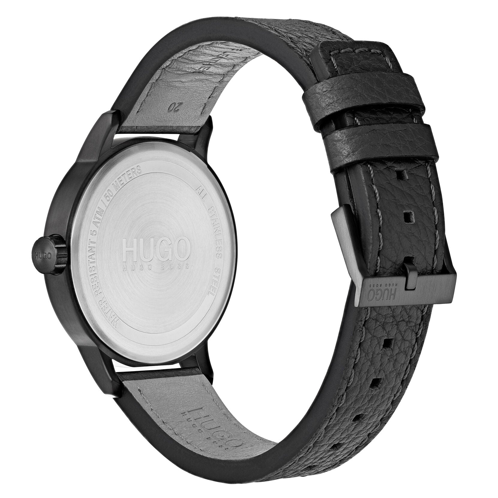 Buy Hugo Boss Mens Quartz Black Leather Strap Grey Dial 40mm Watch - 1513540 in Pakistan