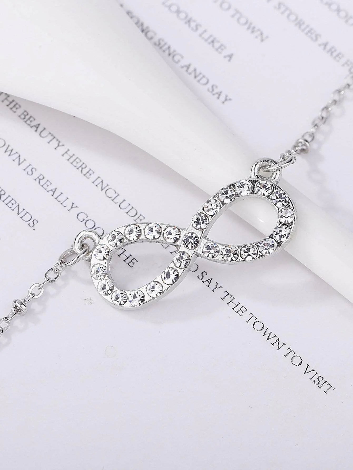 Buy Shein Rhinestone Infinity Pendant Necklace in Pakistan