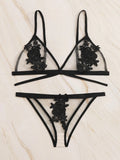 Buy Shein Flower Crochet Sheer Lingerie Set in Pakistan